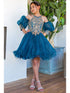 Girls Multi Color Gold Lace Glitter Tulle Flower Girl Party Dress 2-16 - SophiasStyle.com