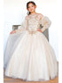 Girls Champagne Mini Quinceaneara Glitter Tulle Ball Gown Dress 2-16 model - SophiasStyle