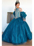 Girls Peacock Mini Quinceaneara Glitter Tulle Ball Gown Dress 2-16 side - SophiasStyle