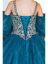 Girls Peacock Mini Quinceaneara Glitter Tulle Ball Gown Dress 2-16 corset - SophiasStyle