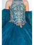 Girls Peacock Mini Quinceaneara Glitter Tulle Ball Gown Dress 2-16 detail - SophiasStyle