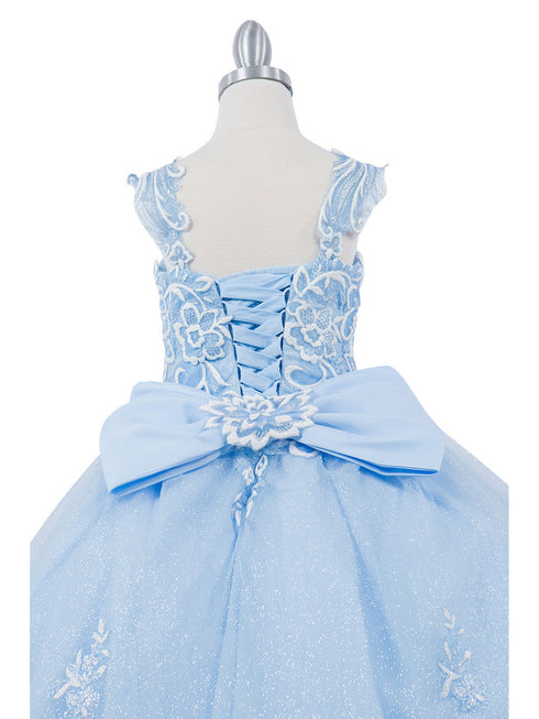 Girls Multi Color 3D Puff Print Sparkling Corset Back Flower Girl Dress 2-16 - SophiasStyle.com