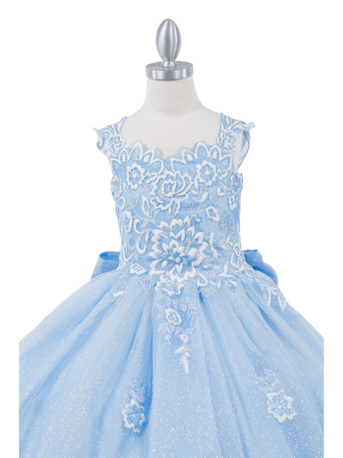 Girls Multi Color 3D Puff Print Sparkling Corset Back Flower Girl Dress 2-16 - SophiasStyle.com