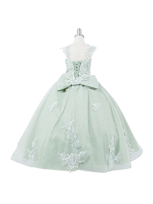 Girls Multi Color 3D Puff Print Sparkling Corset Back Flower Girl Dress 2-16 - SophiasStyle.com
