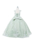 Girls Multi Color 3D Puff Print Sparkling Corset Back Flower Girl Dress 2-16 - SophiasStyle.com
