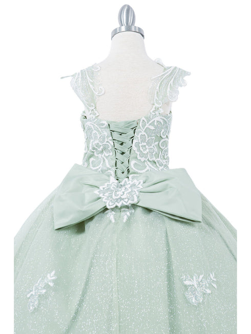 Girls Multi Color 3D Puff Print Sparkling Corset Back Flower Girl Dress 2-16 - SophiasStyle.com