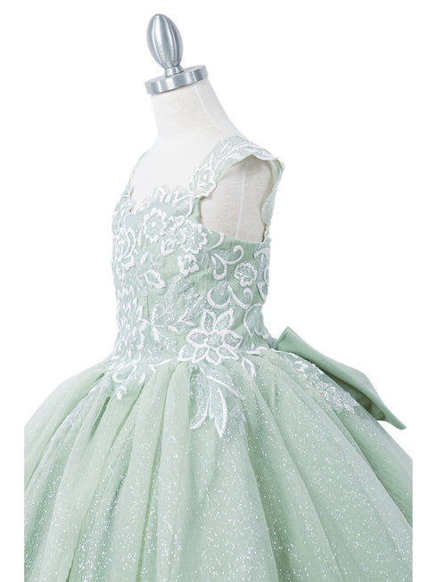 Girls Multi Color 3D Puff Print Sparkling Corset Back Flower Girl Dress 2-16 - SophiasStyle.com
