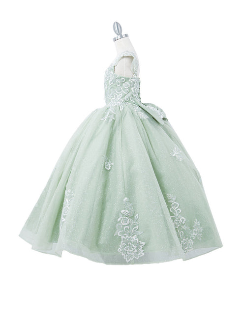 Girls Multi Color 3D Puff Print Sparkling Corset Back Flower Girl Dress 2-16 - SophiasStyle.com
