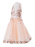 Girls Blush Satin Glitter Tulle Gold Lace Party Dress 2-16 - SophiasStyle.com side