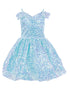 Girls Rainbow Sequin Off Shoulder Short Party Dress, Sizes 2-16 - SophiasStyle.com