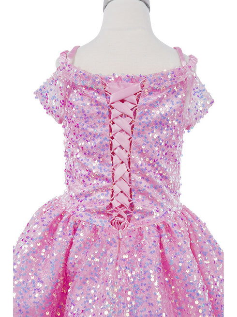 Girls Rainbow Sequin Off Shoulder Short Party Dress, Sizes 2-16 - SophiasStyle.com