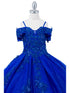 Girls Bliss Multi Color Sweetheart Sequin Glitter Lace Train Ball Gown 2-16 - SophiasStyle.com
