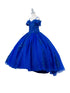 Girls Bliss Multi Color Sweetheart Sequin Glitter Lace Train Ball Gown 2-16 - SophiasStyle.com
