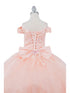 Girls Multi Color Bliss Mini Quince Off-Shoulder Tail Pageant Dress 2-16 - SophiasStyle.com