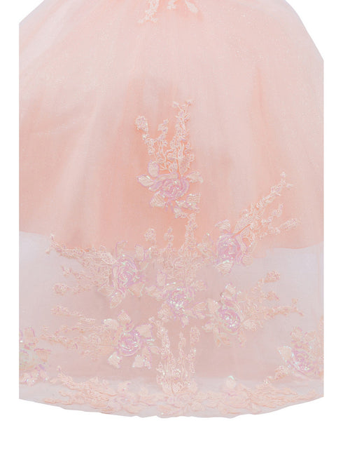 Girls Multi Color Bliss Mini Quince Off-Shoulder Tail Pageant Dress 2-16 - SophiasStyle.com