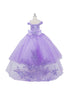 Girls Multi Color Bliss Mini Quince Off-Shoulder Tail Pageant Dress 2-16 - SophiasStyle.com