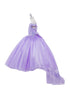 Girls Multi Color Bliss Mini Quince Off-Shoulder Tail Pageant Dress 2-16 - SophiasStyle.com
