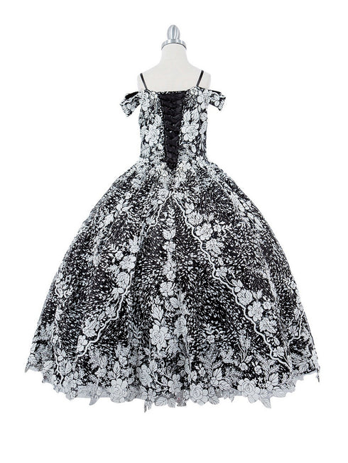 Bliss Girls 3D Puff Print Effect Glitter Tulle Ball Gown, Sizes 2-16 - SophiasStyle.com
