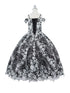 Bliss Girls 3D Puff Print Effect Glitter Tulle Ball Gown, Sizes 2-16 - SophiasStyle.com