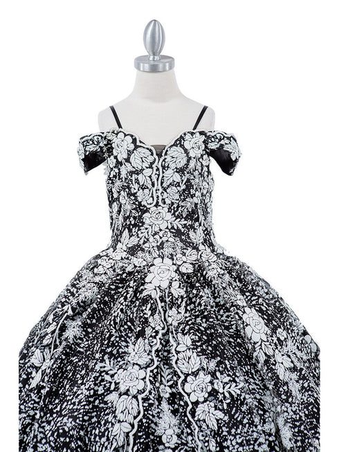 Bliss Girls 3D Puff Print Effect Glitter Tulle Ball Gown, Sizes 2-16 - SophiasStyle.com