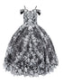 Bliss Girls 3D Puff Print Effect Glitter Tulle Ball Gown, Sizes 2-16 - SophiasStyle.com