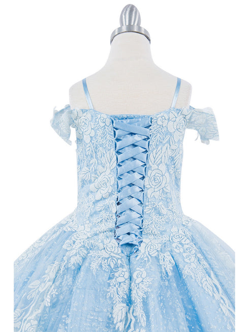 Bliss Girls 3D Puff Print Effect Glitter Tulle Ball Gown, Sizes 2-16 - SophiasStyle.com