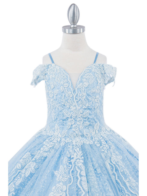 Bliss Girls 3D Puff Print Effect Glitter Tulle Ball Gown, Sizes 2-16 - SophiasStyle.com