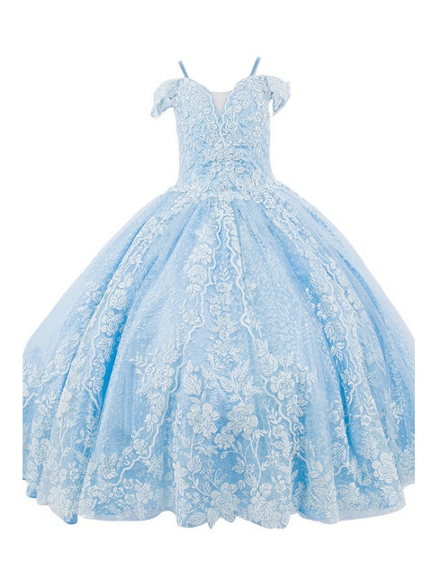Bliss Girls 3D Puff Print Effect Glitter Tulle Ball Gown, Sizes 2-16 - SophiasStyle.com