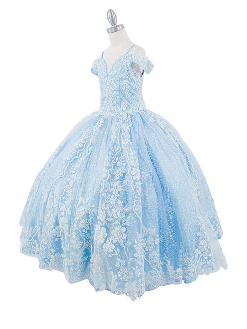 Bliss Girls 3D Puff Print Effect Glitter Tulle Ball Gown, Sizes 2-16 - SophiasStyle.com