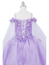 Bliss Girls Organza Butterfly Off Shoulder Party Dress with Detachable Sleeves, Sizes 2-16 - SophiasStyle.com