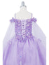 Bliss Girls Organza Butterfly Off Shoulder Party Dress with Detachable Sleeves, Sizes 2-16 - SophiasStyle.com