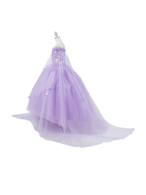 Bliss Girls Organza Butterfly Off Shoulder Party Dress with Detachable Sleeves, Sizes 2-16 - SophiasStyle.com