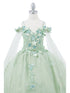 Bliss Girls Organza Butterfly Off Shoulder Party Dress with Detachable Sleeves, Sizes 2-16 - SophiasStyle.com