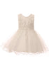 Baby Girls White Glitter Tulle Pearls Lace Easter Flower Girl Dress 3-24M - SophiasStyle.com