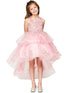 Girls Lace Applique High Low Bridesmaid Dress 2-12 - SophiasStyle.com