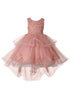 Girls Lace Applique High Low Bridesmaid Dress 2-12 - SophiasStyle.com
