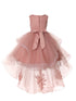 Girls Lace Applique High Low Bridesmaid Dress 2-12 - SophiasStyle.com