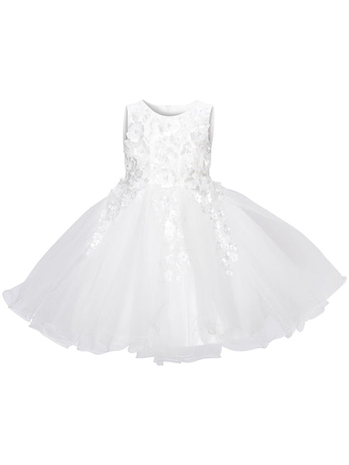 Girls Multi Color Lala & Erina 3D Flowers Adorned Tulle Flower Girl Dress 2-12 - SophiasStyle.com
