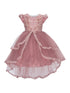 Girls Multi Color Lala & Erina Sequin Lace High Low Flower Girl Dress 2-12 - SophiasStyle.com