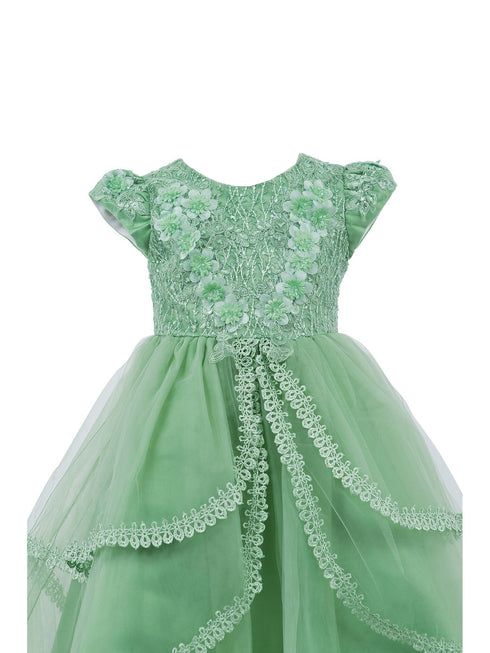 Girls Multi Color Lala & Erina Sequin Lace High Low Flower Girl Dress 2-12 - SophiasStyle.com