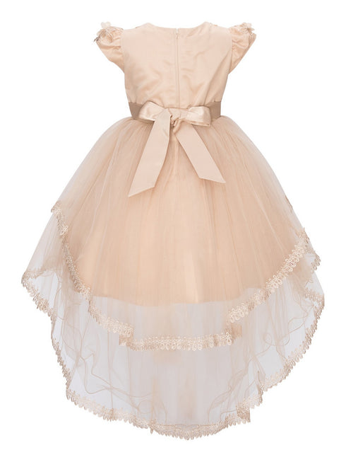 Girls Multi Color Lala & Erina Sequin Lace High Low Flower Girl Dress 2-12 - SophiasStyle.com
