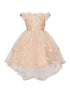 Girls Multi Color Lala & Erina Sequin Lace High Low Flower Girl Dress 2-12 - SophiasStyle.com