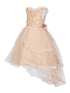 Girls Multi Color Lala & Erina Sequin Lace High Low Flower Girl Dress 2-12 - SophiasStyle.com
