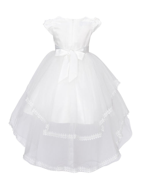 Girls Multi Color Lala & Erina Sequin Lace High Low Flower Girl Dress 2-12 - SophiasStyle.com
