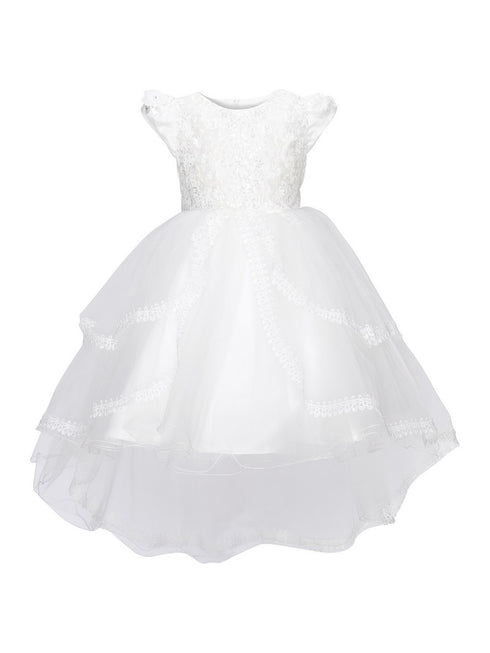 Girls Multi Color Lala & Erina Sequin Lace High Low Flower Girl Dress 2-12 - SophiasStyle.com