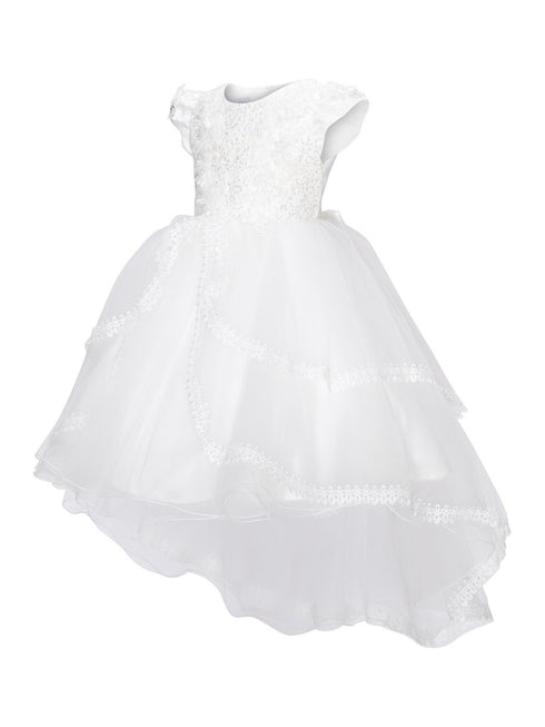 Girls Multi Color Lala & Erina Sequin Lace High Low Flower Girl Dress 2-12 - SophiasStyle.com