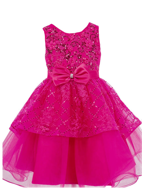 Girls Multi Color Lala & Erina Sequin Ribbon Adorned Flower Girl Dress 2-12 - SophiasStyle.com