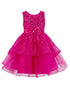 Girls Multi Color Lala & Erina Sequin Ribbon Adorned Flower Girl Dress 2-12 - SophiasStyle.com