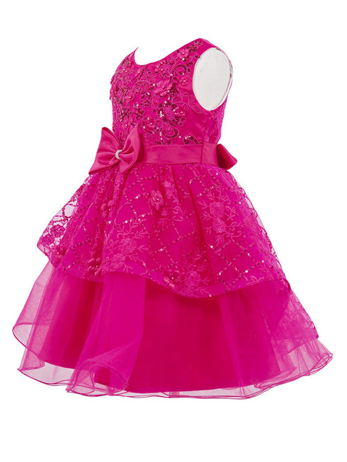 Girls Multi Color Lala & Erina Sequin Ribbon Adorned Flower Girl Dress 2-12 - SophiasStyle.com