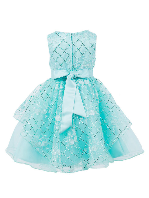 Girls Multi Color Lala & Erina Sequin Ribbon Adorned Flower Girl Dress 2-12 - SophiasStyle.com